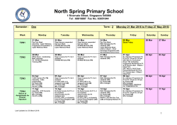 Semester : One Term : 2 (Monday 21 Mar 2016 to Friday 27 May 201