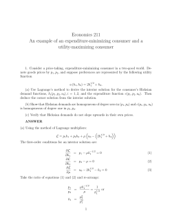Economics 211 An example of an expenditure