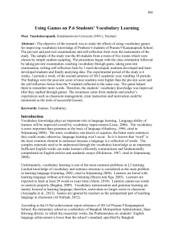 Using Games on P.6 Students` Vocabulary Learning