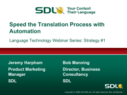 Translation Management Summer Webinar Series DRAFT9