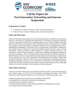 Symposium CfP - IEEE Globecom 2017