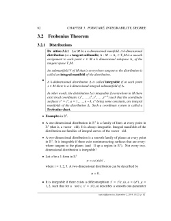 3.2 Frobenius Theorem