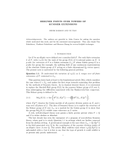 HEEGNER POINTS OVER TOWERS OF KUMMER EXTENSIONS 1