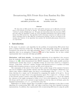 Reconstructing RSA Private Keys from Random Key Bits