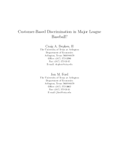 Customer-Based Discrimination in Major League
