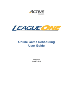 Online Game Scheduling User Guide