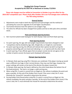 Pending Rule Change Proposals Accepted by the 2016 TRC