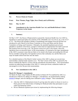 Health Reform Legislation Next Steps Memo - RWC-340B
