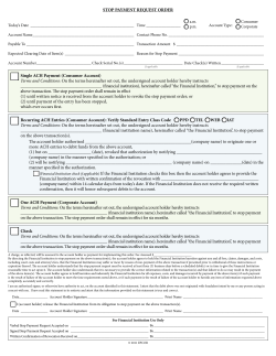 ACH Stop Payment/Unauthorized