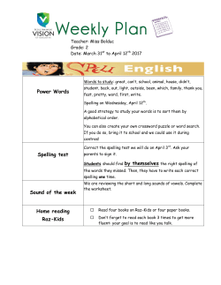 Power Words Spelling test Sound of the week Home