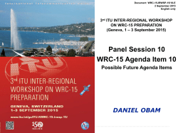 3 rd ITU INTER-REGIONAL WORKSHOP ON WRC
