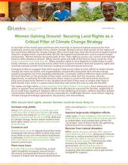 Women Gaining Ground: Securing Land Rights as a