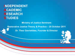 MoJ RJ seminar TGavrielides Oct 2011