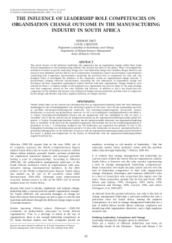 the influence of leadership role competencies on organisation