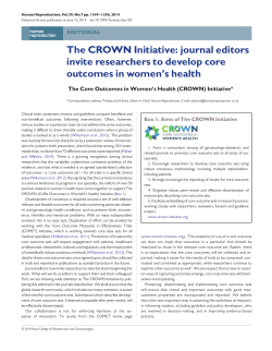 The CROWN Initiative: journal editors invite researchers to develop
