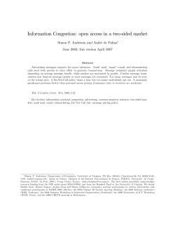 Information Congestion: open access in a two