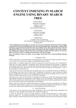 context indexing in search engine using binary search tree