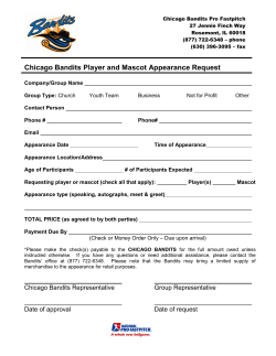 Chicago Bandits Player and Mascot Appearance Request