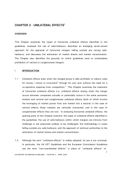 chapter 3 - unilateral effects1 - International Competition Network