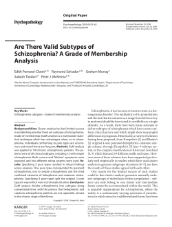 Are There Valid Subtypes of Schizophrenia? A