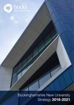 Buckinghamshire New University Strategy 2016-2021