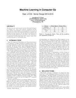 Machine Learning in Computer Go