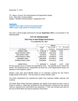 December 17, 2013 TO: Mayor, Council, City Administrator and
