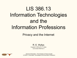 Privacy and the Internet