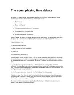 The equal playing time debate