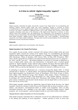 Is it time to rethink `digital inequality` (again)?