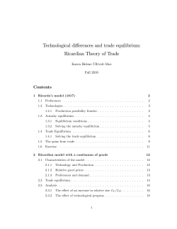 Technological differences and trade equilibrium: Ricardian