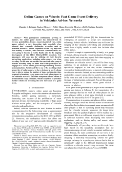 Online Games on Wheels - Network Research Lab