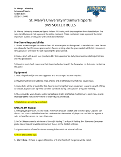 Pre-Game Responsibilities