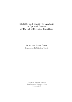 Stability and Sensitivity Analysis in Optimal Control of