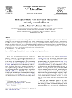 Fishing upstream: Firm innovation strategy and