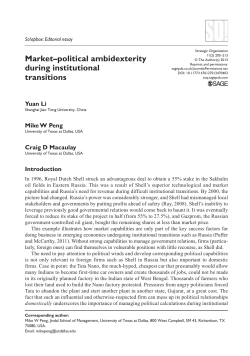 Market&ndash;political ambidexterity during institutional transitions