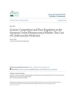 Generic Competition and Price Regulation in the European Union