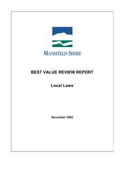 BEST VALUE REVIEW REPORT Local Laws