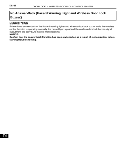 No Answer-Back (Hazard Warning Light and Wireless Door Lock