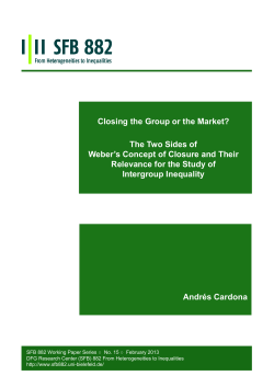 Closing the Group or the Market? The Two Sides of Weber`s