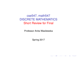 cse547, math547 DISCRETE MATHEMATICS @let