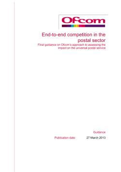 End-to-end competition in the postal sector