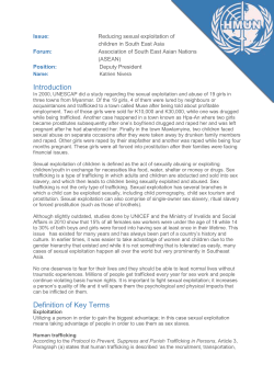 Reducing sexual exploitation of children in Southeast Asia