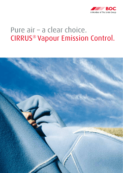 Pure air &ndash; a clear choice. CIRRUS&reg; Vapour Emission Control.