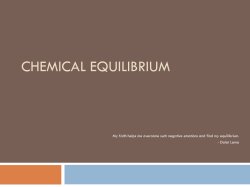 Equilibrium - AP CHEMISTRY