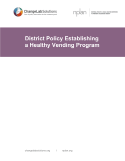 District Policy Establishing a Healthy Vending Program