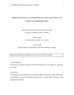 FACEBOOK AND SELF-CONCEPT CLARITY 1 Intensity Of