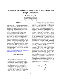 MorePower 6.0 for t-test of Means, z-test of Proportions, and Simple