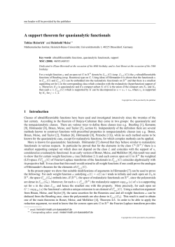 A support theorem for quasianalytic functionals