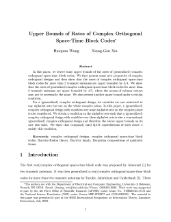 Upper Bounds of Rates of Complex Orthogonal Space